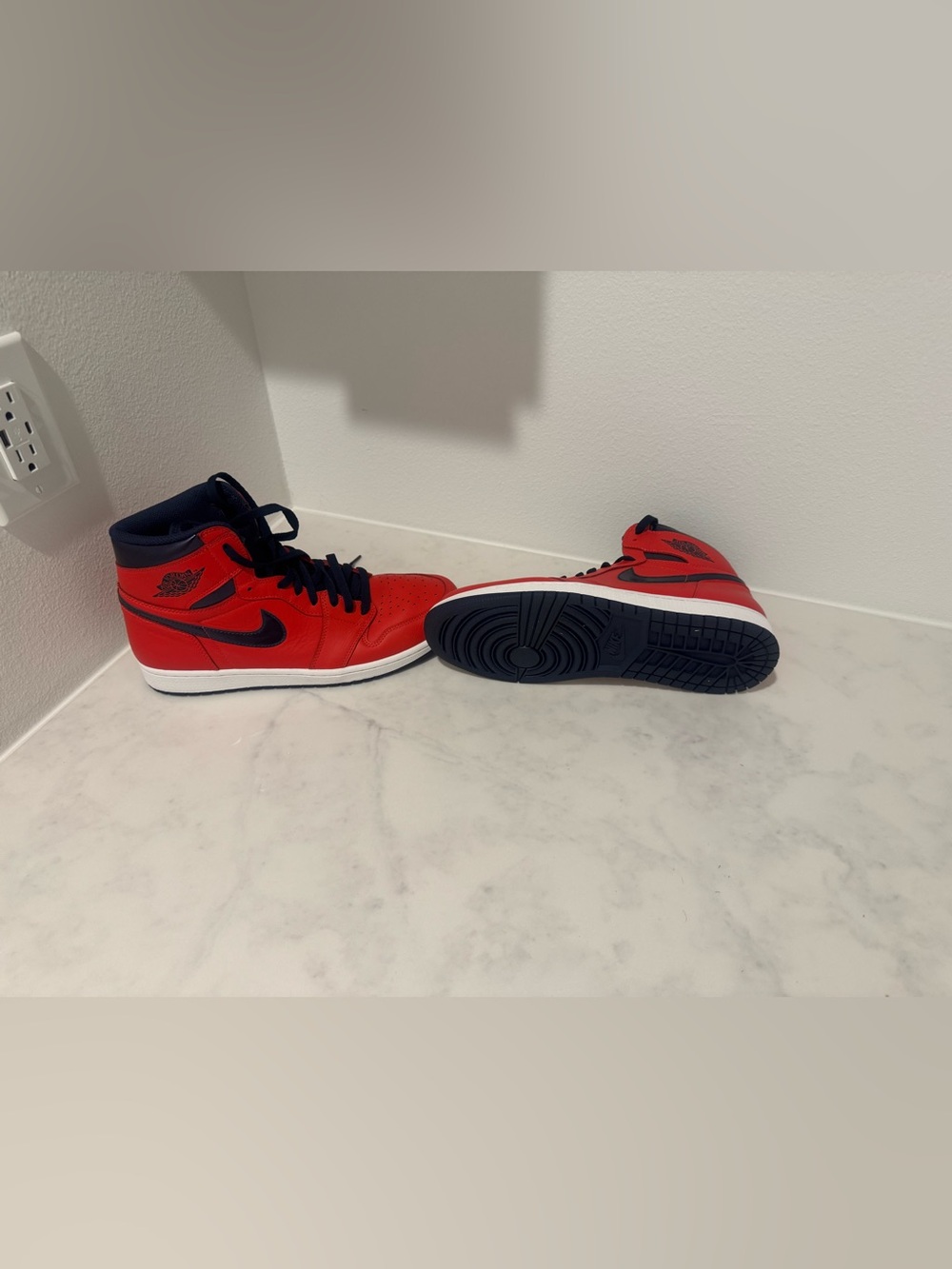 Jordan High-Top Sneakers in Red and Black